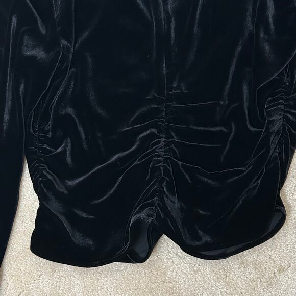 Veronica Beard Palona Top in Black Velvet Ruched V-neck Sz 10 NWT! - Picture 7 of 11